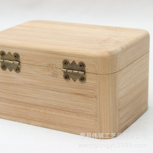 Caja de Almacenamiento de Bambú Rectangular con Cerradura, Caja para Té, Embalaje para el Hogar, Color Sólido - Product Image 2
