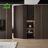 Portes murales invisibles en bois au design grille blanche moderne, isolation phonique manuelle pour chambre et appartement