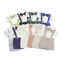 Vestiti estivi per neonati completi da gentiluomo completi da bambino in cotone 100% Set di vestiti per bambini a maniche corte