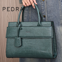 Sac fourre-tout de luxe en cuir de crocodile pour femme PEDRA, ensemble de 2 sacs à main de créateur pour mère et fille, idéal pour le bureau, le travail et les voyages