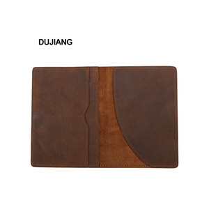 Dujiang Passport <b>Holder</b> Crazy Horse Leather 7 Inch Wear Resistant Portable <b>Document</b> Storage Bag Solid Color - Product Image 5