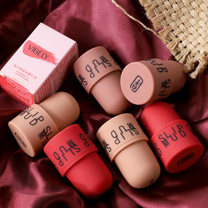 VIBELY bubuk bibir Matte, bubuk lumpur perona pipi wajah beludru Mudah mewarnai bibir dan pipi penggunaan ganda mulut putih bibir merah - Product Image 6