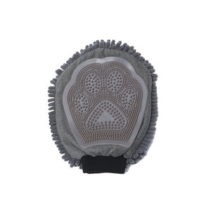 مايكروفايبر شنيل سيليكون فرشاة حمام قفاز منتجات تنظيف الحيوانات الأليفة قفازات القط الكلب حمام - Product Image 3