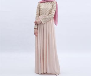 Turco modesto en línea gasa alta cintura islámica musulmana <span class=keywords><strong>ropa</strong></span> mujer vestido negro Abaya Maxi vestidos - Product Image 2