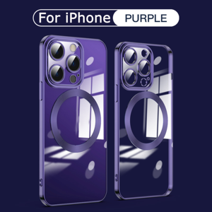 Coque de téléphone de placage magnétique de charge sans fil colorée transparente pour iPhone 15 14 Pro Max pour Samsung 24 23 pour <span class=keywords><strong>Google</strong></span> <span class=keywords><strong>7</strong></span> 8 pro - Product Image 5