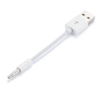 Câble adaptateur de transfert audio USB vers 3.5mm Jack 3.5mm vers USB 2.0 Cordon de chargeur de synchronisation de données pour iPod Shuffle 3rd 4th 5th