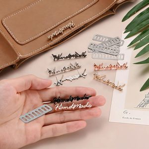TIXIPEM X In Handmade Metal Letter Tags Label PCS Hand Made <b>Purse</b> Bags Sewing Labels With Shim Use For DIY Crafts Bags Making Ac - Product Image 4
