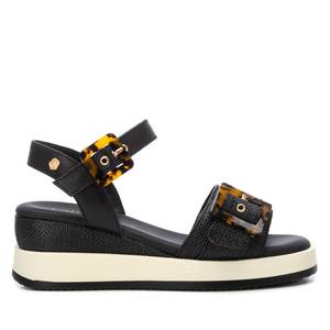 Sandales compensées noires pour femme Carmela 162227 style plateforme - Product Image 1