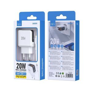 20W Wall <b>Charger</b> GaN <b>USB</b> C And <b>USB</b> A Output Type C To IP <b>Cable</b> - Product Image 1