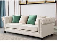 Canapé trois places en cuir écologique à ressorts indépendants, style nordique simple et postmoderne, luxe léger, pour petit appartement et salon