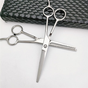 Ciseaux à cheveux à tête plate en acier inoxydable, 6 pouces, ciseaux à effiler à long manche, outils de barbier professionnels pour la coupe et le coiffage - Product Image 2