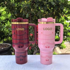 Nouvelle Arrivée Q2 – <span class=keywords><strong>Tasse</strong></span> Isotherme en Acier Inoxydable Rose 40oz avec Poignée – Cadeau Idéal pour la <span class=keywords><strong>Saint</strong></span>-<span class=keywords><strong>Valentin</strong></span> pour Filles - Product Image 5