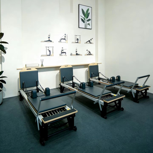 Lit de Pilates Reformer en <span class=keywords><strong>bois</strong></span> d'érable <span class=keywords><strong>blanc</strong></span> de qualité supérieure pour studio commercial, vente en gros - Product Image 5