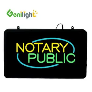 Genilight 22*13inch CE RoHS customized acrylic Advertising NOTARY PUBLIC led neon sign