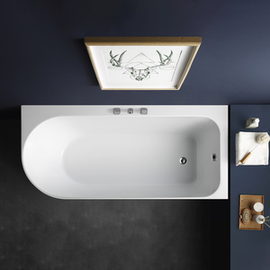 Luxury Single Skirt Oval Indoor Soaking Bath <b>White</b> <b>Acrylic</b> Solid Surface with Function for Apartments - Product Image 4
