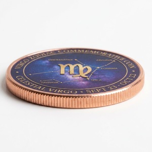 Pièce de monnaie en cuivre artisanale de 1 oz, motif Signe Terrestre Vierge, pour les spécialistes en astrologie et <span class=keywords><strong>horoscope</strong></span>, idéale pour les boutiques de cadeaux - Product Image 3