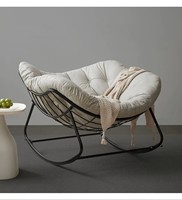 Fauteuil à bascule moderne en rotin, chaise longue inclinable avec repose-pieds, dossier réglable, mobilier de maison pour salon
