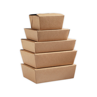 Boîtes à lunch rectangulaires en kraft biodégradables de luxe personnalisées, 500 pièces, pour restaurants de restauration rapide, un carton