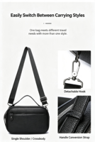 Tas Selempang Pria Gaya Retro Bisnis Kasual PU Berkualitas Tinggi, Warna Solid Modis, Cocok untuk Penggunaan Sehari-hari dengan Ritsleting