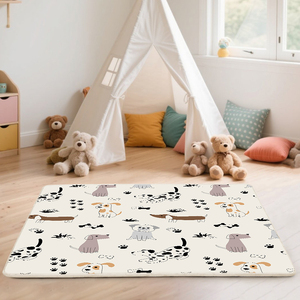 Bán buôn tùy chỉnh thực hiện dễ thương phim hoạt hình in bé bọt chơi <span class=keywords><strong>Mat</strong></span> không trượt trẻ em thảm sàn san hô nhung chơi <span class=keywords><strong>Mat</strong></span> - Product Image 5