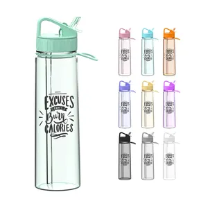 Slim Shape 900ml 30oz High Quality BPA Free Tritan Plastic Sports Water Bottles with Straw