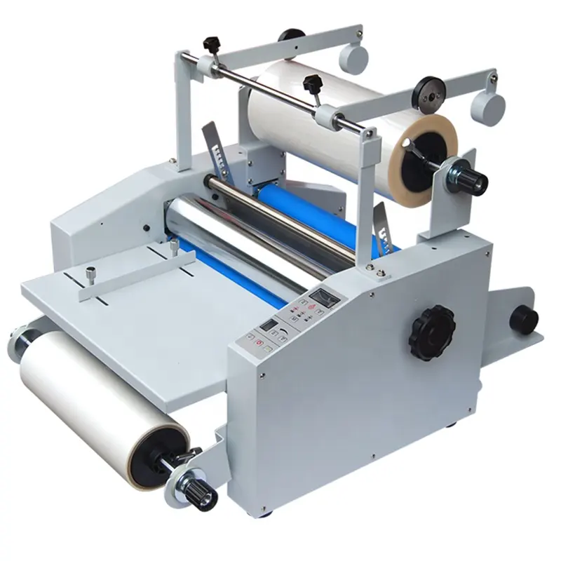 370mm automatic roll to roll roller laminating machine with metal roller paper hot roll laminating machine