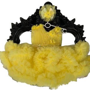 Abito da Principessa per Bambine, Eleganza Eterea, Vestito in Tulle Delicato con Perle, Senza Maniche, per Feste di Compleanno - Product Image 4