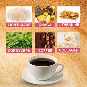 กาแฟเห็ดผสมผงสำเร็จรูปจากโรงงานโดยตรง ผสมไกลซีนและแอล-โพรลีน ช่วยเพิ่มสมาธิ ให้ความสดชื่นและกระปรี้กระเปร่า - Product Image 3