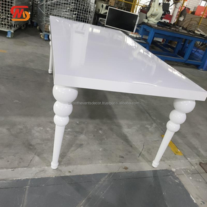 Mesa de comedor rectangular superior blanca de alta calidad, superventas, suave, mesa de boda de acero inoxidable - Product Image 4