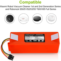 Baterai Isi Ulang 14.4V 5200mAh 6500mAh 800 Siklus Pengganti untuk Mi 1 2 Generasi 1S 1C 1T G1 Roborock S50 T4 T6