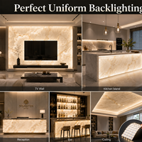 Flexibles LED-Blatt für Onyx-Marmor-Hintergrundbeleuchtung 24V Zuschneidbares LED-Lichtpanel CRI90 für Arbeitsplatten Empfangswände