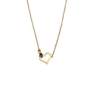 Heart-Shaped Clavicle <b>Chain</b> 18k Gold Plated <b>Titanium</b> Steel Necklace Daily Wear Fashion Jewelry - Product Image 5