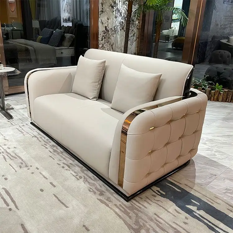Divano in stile italiano moderno di lusso di design hotel lobby set mobili divani componibili in pelle soggiorno mobili