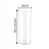 Vase cylindrique transparent en plastique, grand vase à fleurs pour centres de table de mariage, décoration intérieure, bougeoirs hurricane, LED sans flamme - Offre Spéciale