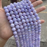 Perles rondes en jade violet lavande polies de 6 à 12 mm pour la fabrication de bijoux de mode DIY, bracelets, colliers, artisanat fait main, cadeaux de fête