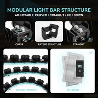 Barra de Luces LED RGB Modular Curva Ajustable de 32/38/42/48/50/52 Pulgadas, Compatible con F-150, Polaris RZR, Can-Am Maverick, Talon, UTV, ATV, Todoterreno