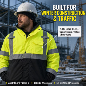 Uniforme de Seguridad Reflectante, Impermeable y Aislado para Trabajo de Invierno de Alta Visibilidad, Clase 3 ANSI - Product Image 2
