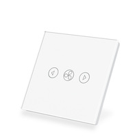 Interruptor Inteligente WiFi Tuya de Alta Calidad, Panel Táctil de Vidrio OEM EU, Controlador de Ventilador de Techo Multivelocidad para Google Alexa Voice Home