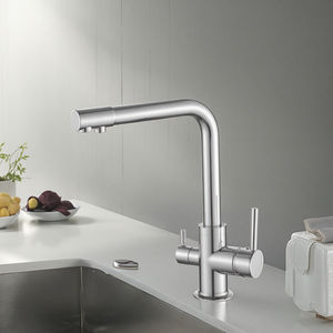 Momali أسود سحب بخاخ مطبخ خرطوم صنبور المطبخ المعاصر 3 طرق صنبور المطبخ الساخن والبارد المياه 59-1A النحاس ISO & CE - Product Image 2