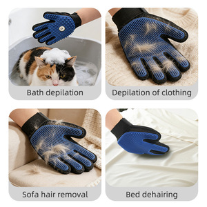 Gants en silicone pour enlever les poils d'animaux, outil de massage et de toilettage pour le bain des chats, pour le nettoyage et le démêlage des animaux - Product Image 1