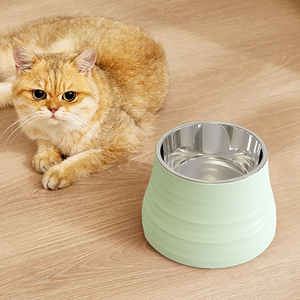 Gamelle surélevée ondulée en acier inoxydable 304, anti-renversement, ergonomique pour le cou, de qualité alimentaire pour chiens et chats - Product Image 4