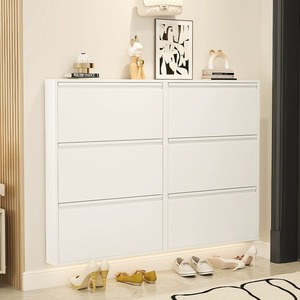 Modern Style Steel Panel <b>Shoe</b> Cabinet for Home Entryway Living Room Furniture <b>Space</b>-<b>Saving</b> <b>Storage</b> Shelves for Exterior - Product Image 3