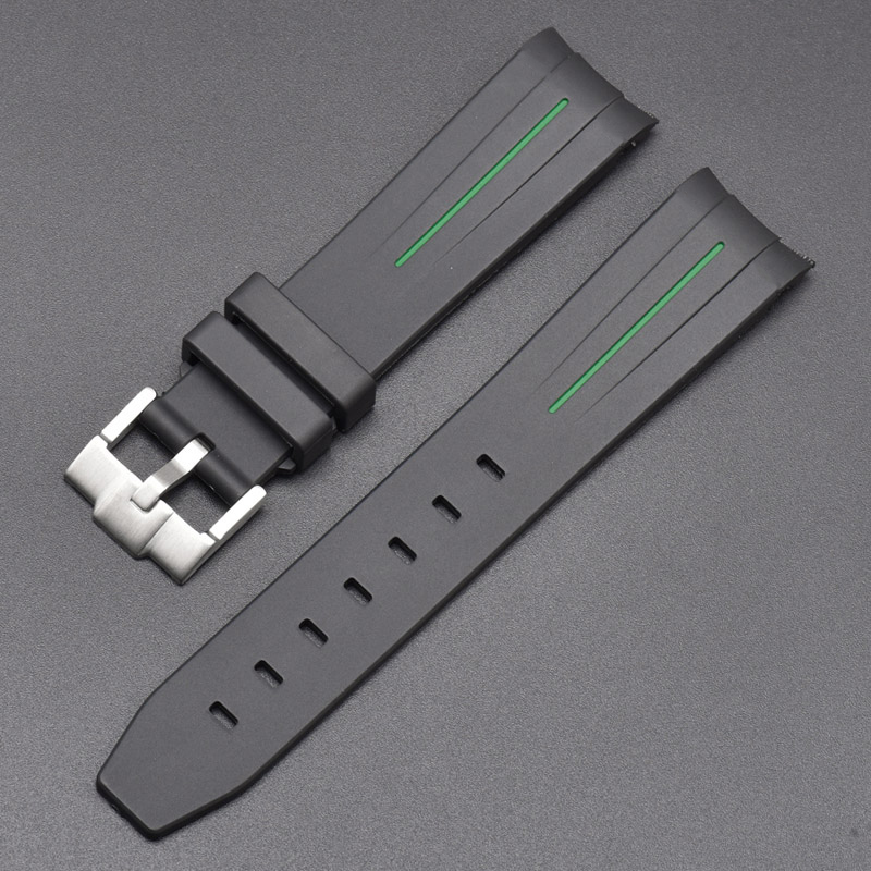 Linea nera e verde + fibbia argento