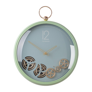 Amages Wall <b>Clock</b> Round Metal Shell Tempered Glass <b>Mirror</b> Quartz Movement For Living Room Dining Room Decor - Product Image 5