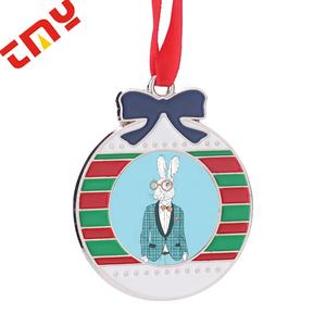 Pendentif en métal émail doux décor arbre <span class=keywords><strong>de</strong></span> noël personnalisé bricolage Sublimation transfert impression aluminium personnalisé ornements <span class=keywords><strong>de</strong></span> noël - Product Image 4