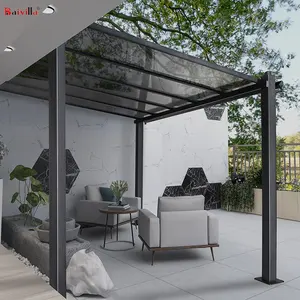 模块化设计易于安装的铝制结构连接到房屋遮阳篷聚碳酸酯面板屋顶