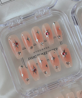 Lot de 10 faux ongles press-on faits main, personnalisés, de luxe, peints à la main, forme ballerine/cercueil, vente en gros, best-seller
