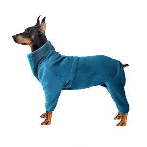Cappotto per cani invernale caldo a maniche lunghe in pile polare con collo alto per cani di taglia piccola e media vestiti invernali per animali domestici cappotto in pile per cani