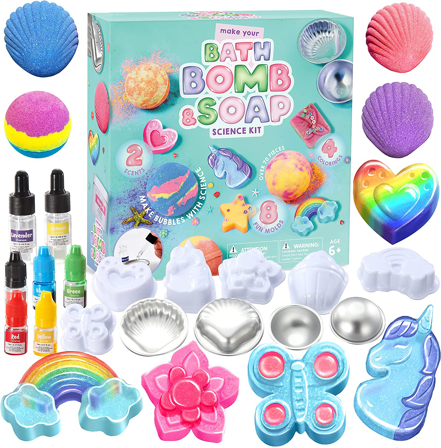 Kit pembuat sabun untuk anak-anak, DIY membuat bom mandi Anda sendiri & sabun, Kit Spa untuk anak perempuan