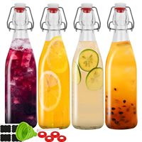 Bouteilles en verre à bouchon basculant de 32 oz à usage industriel pour la brasserie, les boissons, les smoothies, le vinaigre, compatibles avec les diffuseurs à bâtonnets